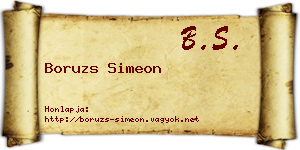 Boruzs Simeon névjegykártya